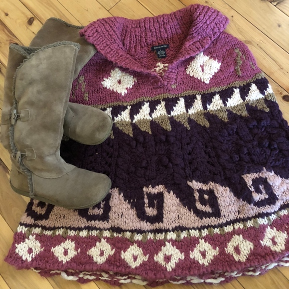 Boston Proper Sweaters - Boston Proper Hand Knit Poncho